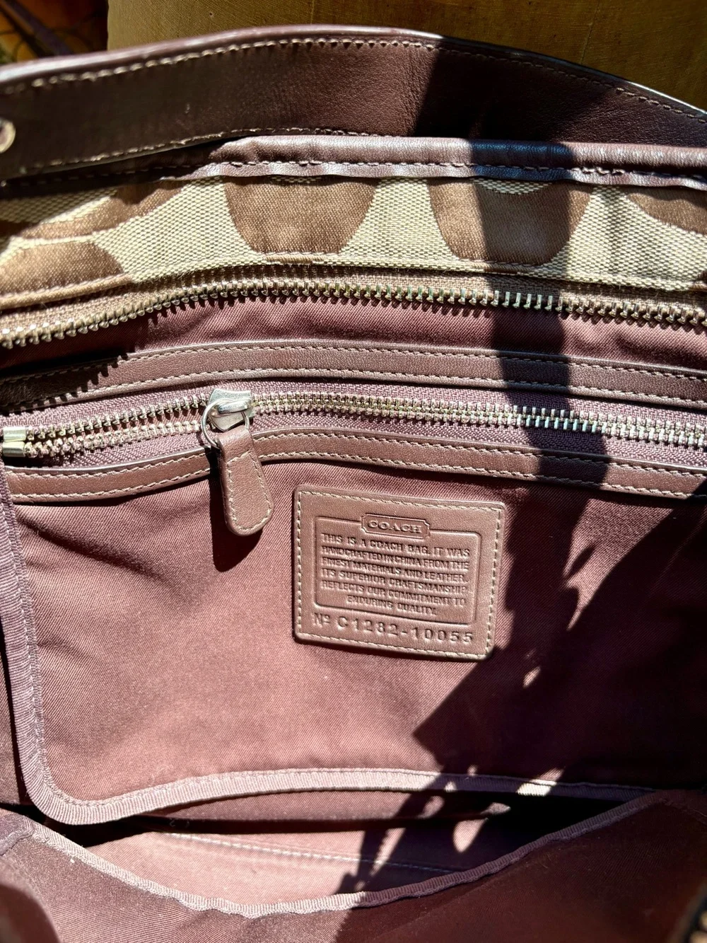 Vintage Coach Hampton’s Brown and Cream Signature Canvas Shoulder Bag